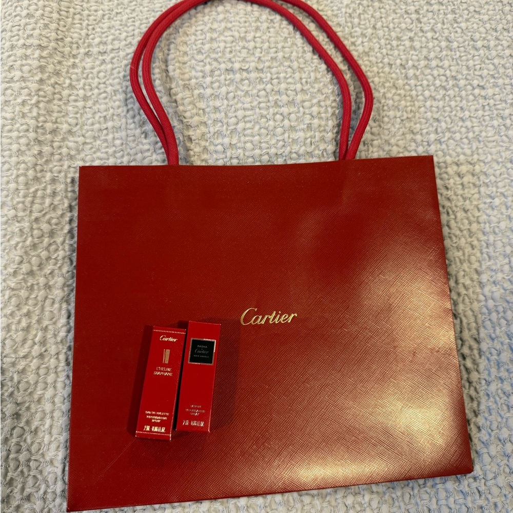 Cartier Red Shopping Bag with Perfume